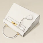 Women's Vintage Glossy Split Leather Shoulder Strap Top Handle Bag In Gold Hardware