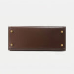 Women's Vintage Glossy Split Leather Shoulder Strap Top Handle Bag In Gold Hardware