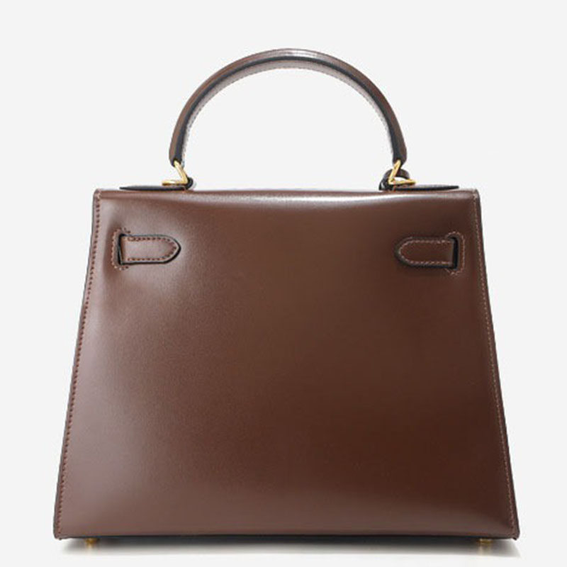 Women's Vintage Glossy Split Leather Shoulder Strap Top Handle Bag In Gold Hardware