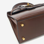 Women's Vintage Glossy Split Leather Shoulder Strap Top Handle Bag In Gold Hardware