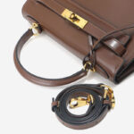 Women's Vintage Glossy Split Leather Shoulder Strap Top Handle Bag In Gold Hardware