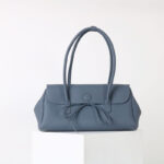 Sac à bandoulière vintage en cuir gaufré avec nœud pour les femmes