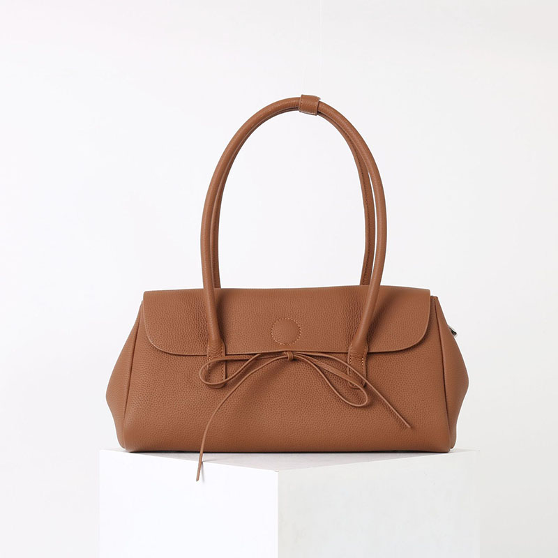 Sac à bandoulière vintage en cuir gaufré avec nœud pour les femmes