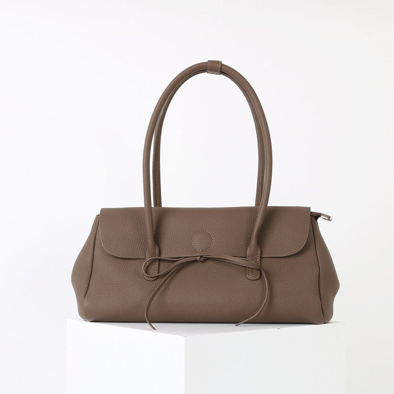 Sac à bandoulière vintage en cuir gaufré avec nœud pour les femmes