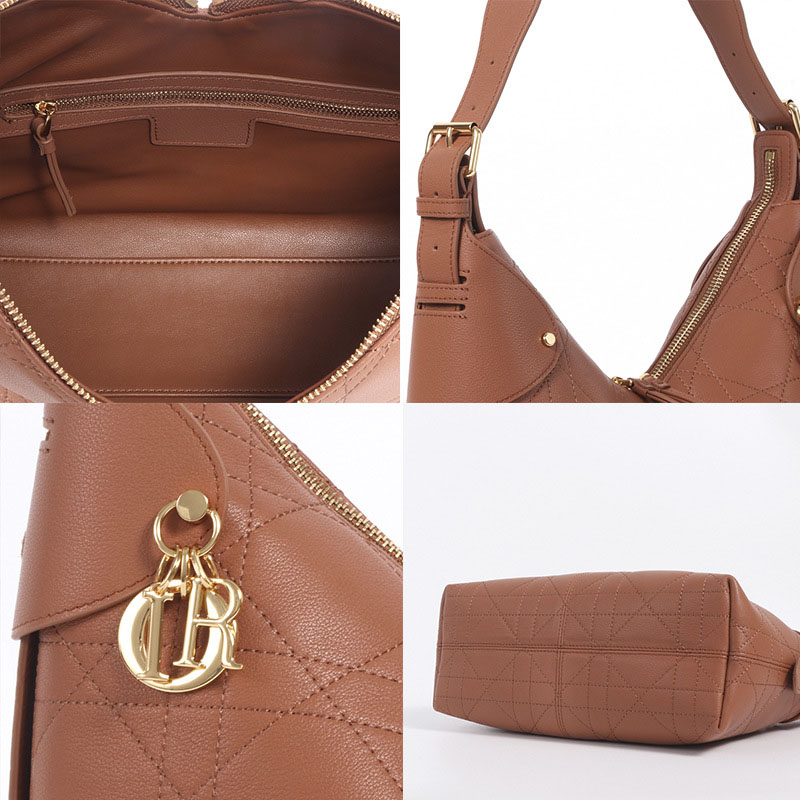 Sac à main vintage en cuir matelassé de grain supérieur avec fermeture à glissière en or pour femmes