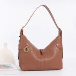 Sac à main vintage en cuir matelassé de grain supérieur avec fermeture à glissière en or pour femmes