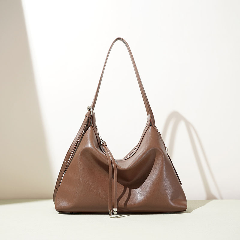 Sac à main vintage en cuir véritable avec fermeture éclair pour femmes