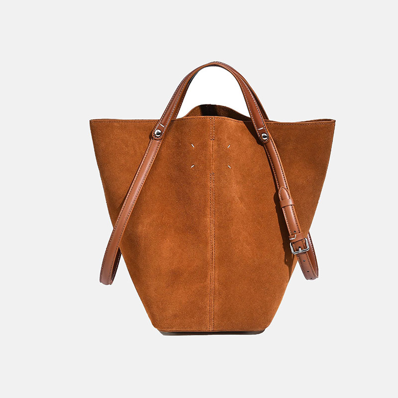 Sacs à main vintage en daim et cuir pleine fleur avec boucle à l'épaule