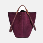 Sacs à main vintage en daim et cuir pleine fleur avec boucle à l'épaule