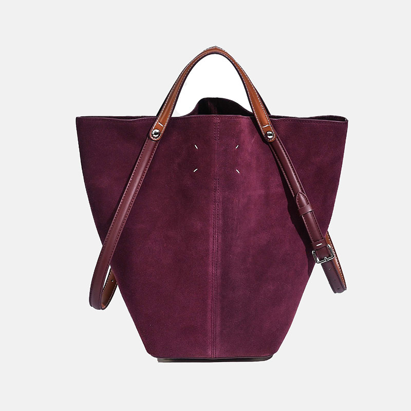 Sacs à main vintage en daim et cuir pleine fleur avec boucle à l'épaule