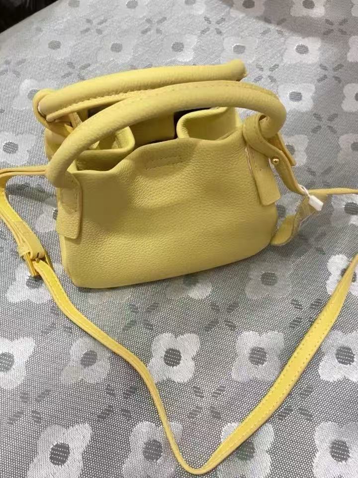 Kleine Damen Lychee Maserung Echtes Leder Top Handle Bucket Bags mit Schulterriemen photo review