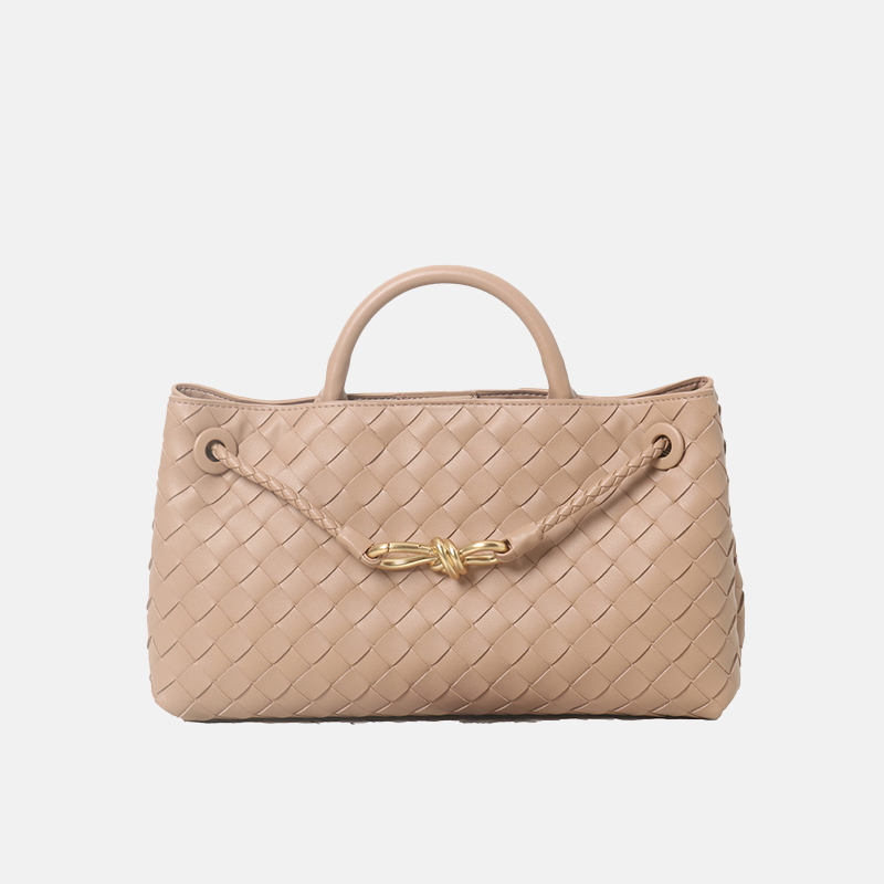Women's Woven Leather Bow Rope Crossbody Shoulder Handbag