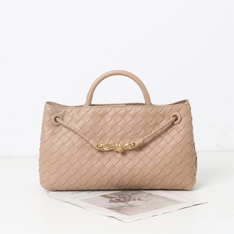 Women's Woven Leather Bow Rope Crossbody Shoulder Handbag