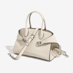 Minimalistische Damen Vollnarbenleder Schulter Crossbody Top Handle Tasche mit silberner Hardware