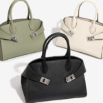 Minimalistische Damen Vollnarbenleder Schulter Crossbody Top Handle Tasche mit silberner Hardware