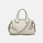 Minimalistische Damen Vollnarbenleder Reißverschluss Crossbody Schulterriemen Top Handle Tasche