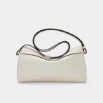 Damen Vintage Cowhide Leder Asymmetrische Klappe Crossbody Umhängetasche In Silber Schloss