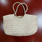 Sac fourre-tout vintage en cuir de grain supérieur tressé pour femmes