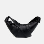 Women's Lambskin Dumpling-Shaped Zipper Crossbody Shoulder Bags