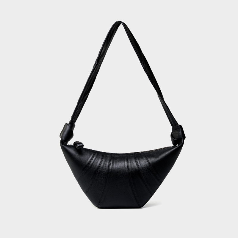 Women's Lambskin Dumpling-Shaped Zipper Crossbody Shoulder Bags