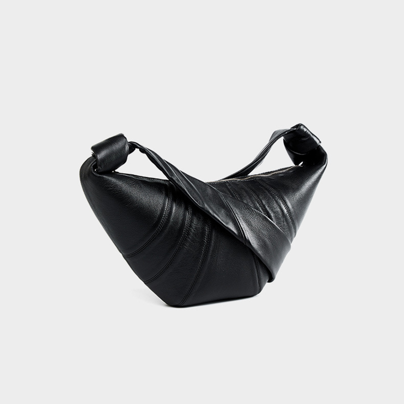 Women's Lambskin Dumpling-Shaped Zipper Crossbody Shoulder Bags