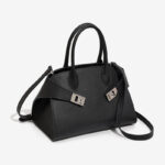 Minimalistische Damen Vollnarbenleder Schulter Crossbody Top Handle Tasche mit silberner Hardware