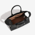 Minimalistische Damen Vollnarbenleder Schulter Crossbody Top Handle Tasche mit silberner Hardware