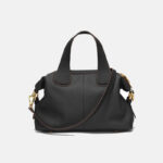 Minimalistische Damen Vollnarbenleder Reißverschluss Crossbody Schulterriemen Top Handle Tasche