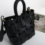 Damen Minimalistisch Geflochtenes Gespaltenes Leder Hohle Crossbody Schulterriemen Tote Handtasche