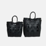 Damen Minimalistisch Geflochtenes Gespaltenes Leder Hohle Crossbody Schulterriemen Tote Handtasche