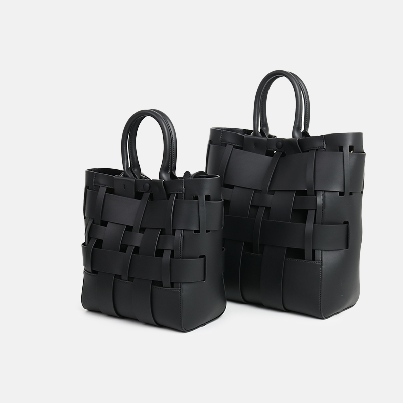 Damen Minimalistisch Geflochtenes Gespaltenes Leder Hohle Crossbody Schulterriemen Tote Handtasche
