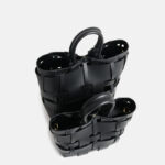 Damen Minimalistisch Geflochtenes Gespaltenes Leder Hohle Crossbody Schulterriemen Tote Handtasche