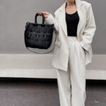 Damen Minimalistisch Geflochtenes Gespaltenes Leder Hohle Crossbody Schulterriemen Tote Handtasche