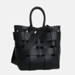 Damen Minimalistisch Geflochtenes Gespaltenes Leder Hohle Crossbody Schulterriemen Tote Handtasche