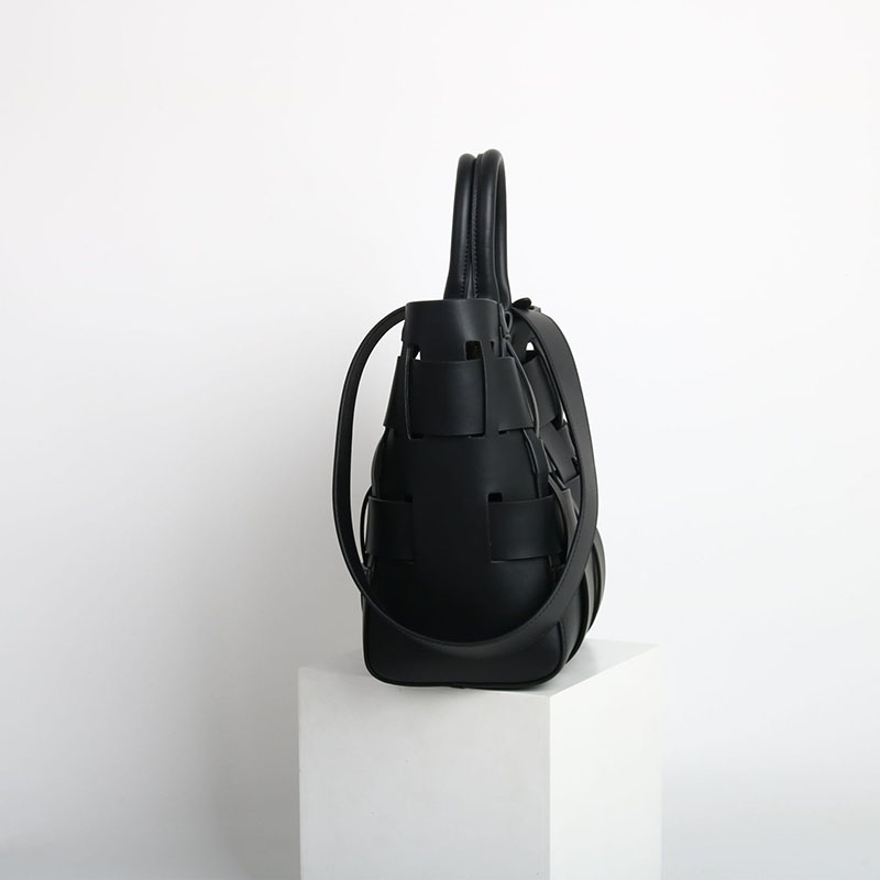 Damen Minimalistisch Geflochtenes Gespaltenes Leder Hohle Crossbody Schulterriemen Tote Handtasche