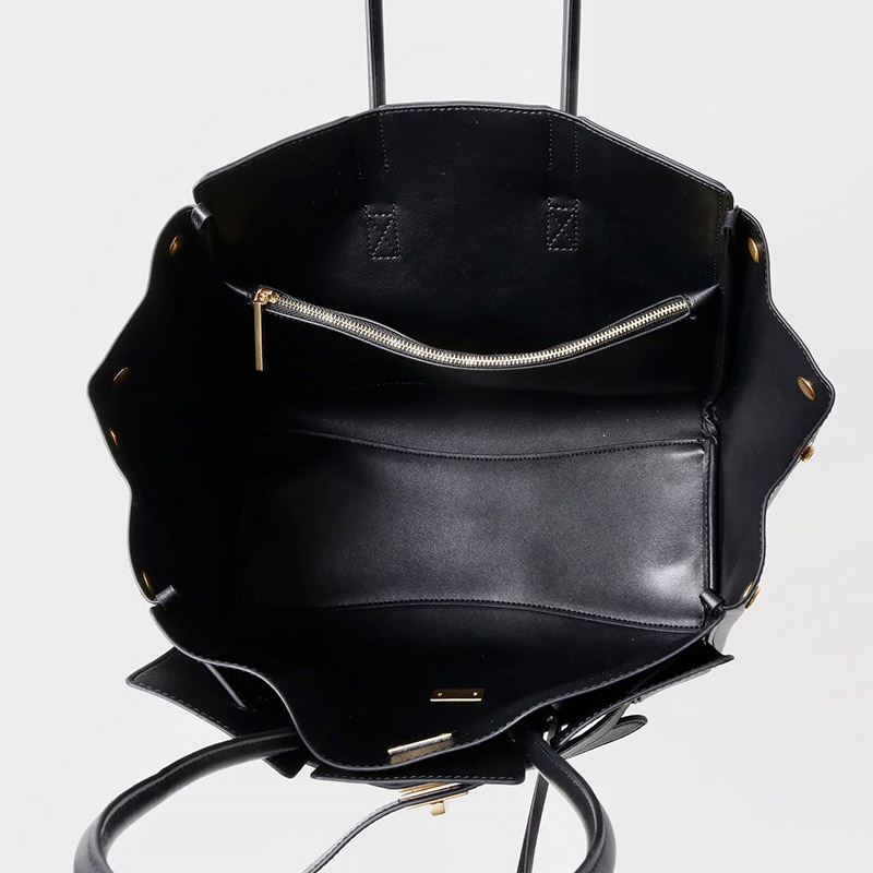 Women's Vintage Cowhide Leather Shoulder Tote Bag With Lock Closure