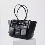 Women's Vintage Cowhide Leather Shoulder Tote Bag With Lock Closure