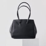 Women's Vintage Cowhide Leather Shoulder Tote Bag With Lock Closure