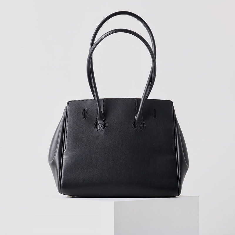 Women's Vintage Cowhide Leather Shoulder Tote Bag With Lock Closure