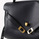 Women's Vintage Leather Shoulder Satchel Bag In Gold Hardware