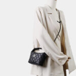 Damen Vintage gesteppt Top-Grain Leder Kette Crossbody Umhängetasche In Silber Hardware