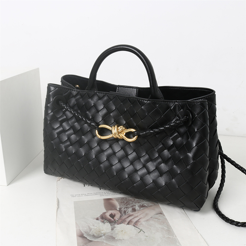Women's Woven Leather Bow Rope Crossbody Shoulder Handbag