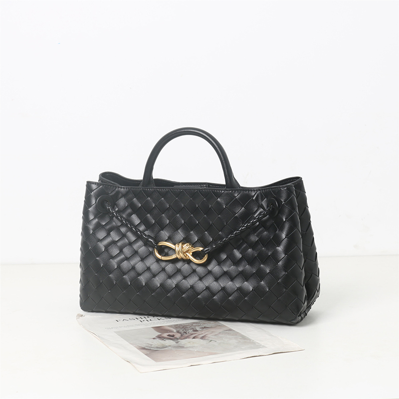 Women's Woven Leather Bow Rope Crossbody Shoulder Handbag