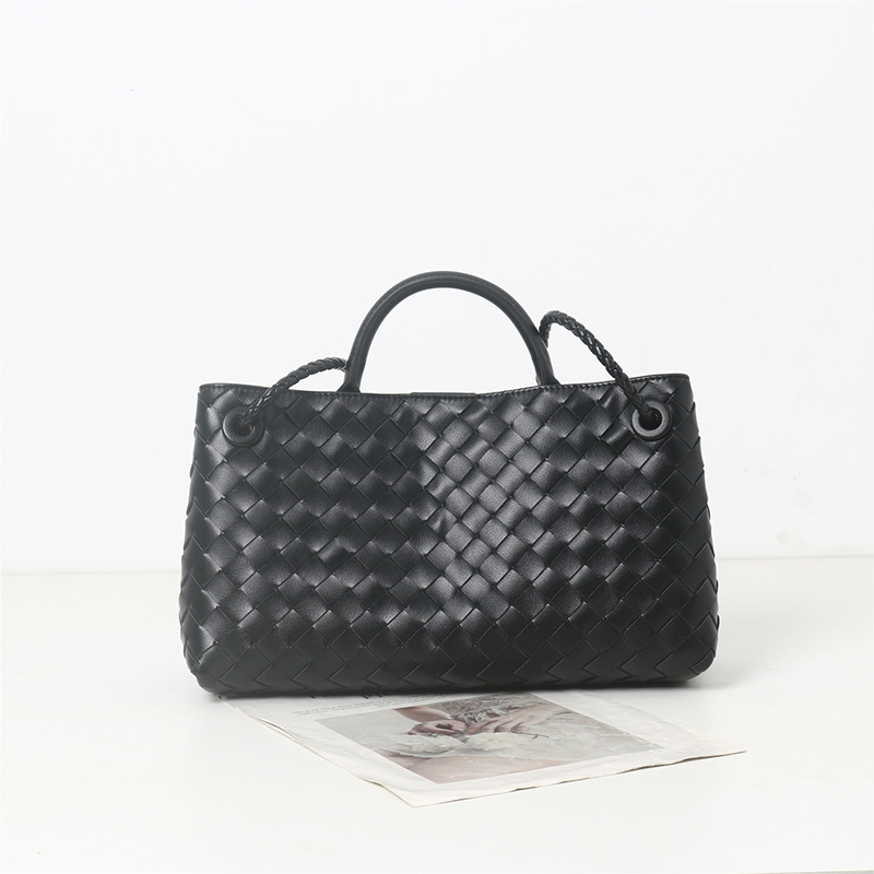 Women's Woven Leather Bow Rope Crossbody Shoulder Handbag