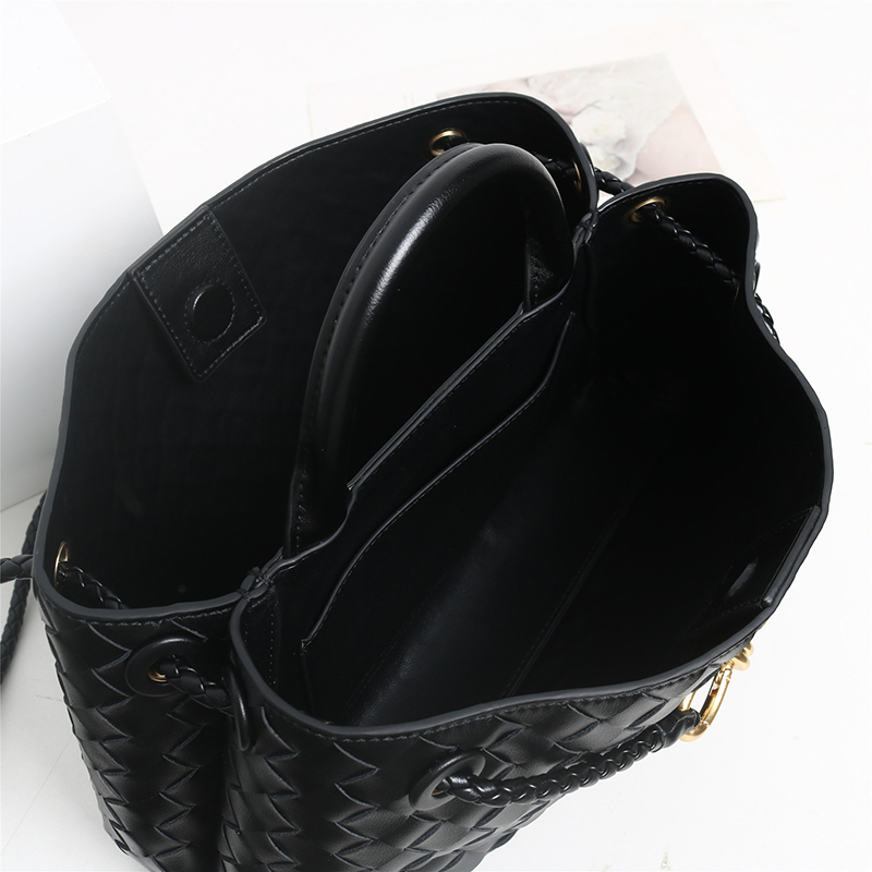 Women's Woven Leather Bow Rope Crossbody Shoulder Handbag