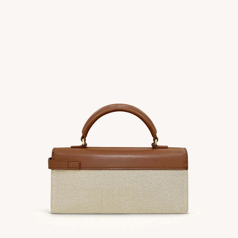 Sac à main en cuir véritable pour femmes avec fermeture en or