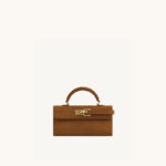 Sac à main en daim marron en cuir véritable avec fermeture en or pour les femmes