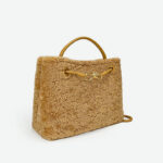 Femmes Vintage Lambswool Plush Metal Bow Shoulder Crossbody Handbag