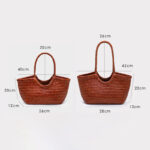 Sac fourre-tout vintage en cuir de grain supérieur tressé pour femmes