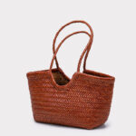 Sac fourre-tout vintage en cuir de grain supérieur tressé pour femmes